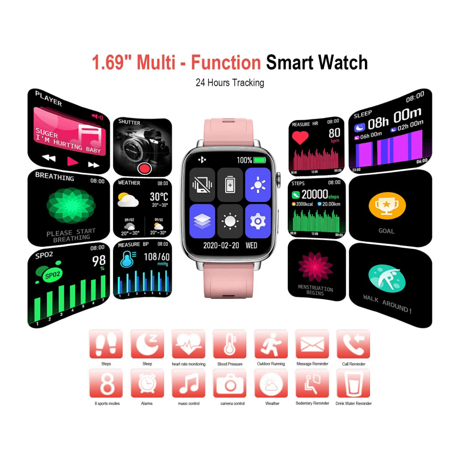 MISIRUN waterproof smartwatch features